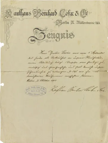 Printed letterhead, handwritten, stamped