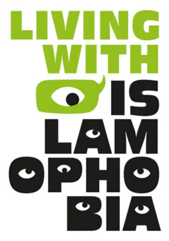 Schriftzug Living with Islamophobia
